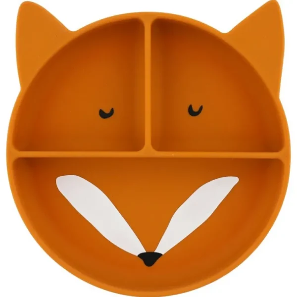 Enfant Trixie La Vaisselle Pour Enfant<Assiette compartiments silicone avec ventouse Mr Fox,