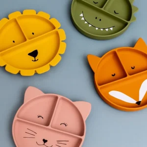 Enfant Trixie La Vaisselle Pour Enfant<Assiette compartiments silicone avec ventouse Mr Fox,