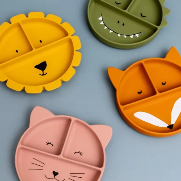 Enfant Trixie La Vaisselle Pour Enfant<Assiette compartiments silicone avec ventouse Mr Fox,