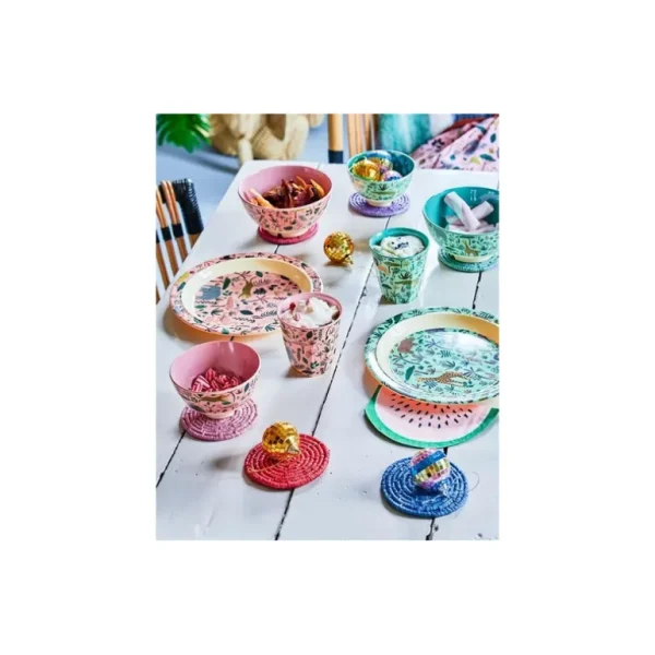 Enfant Rice La Vaisselle Pour Enfant<Assiette plate bleu Jungle en mélamine,