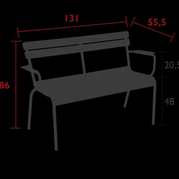 FERMOB Fauteuils, Chaises Et Bancs<Banc de jardin 2 places Luxembourg,