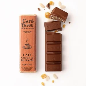 Café Tasse Le Chocolat<Barre de chocolat au Lait Caramel et Riz Soufflé,