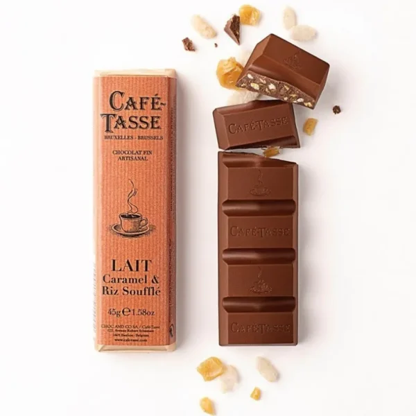 Café Tasse Le Chocolat<Barre de chocolat au Lait Caramel et Riz Soufflé,