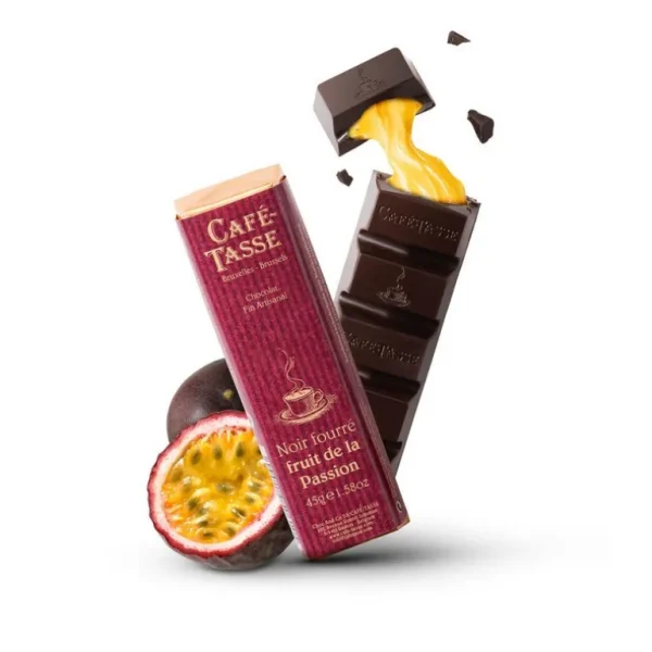 Café Tasse Le Chocolat<Barre de chocolat Noir fourré Fruit de la Passion,