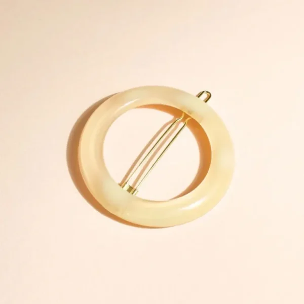 Bachca Les Accessoires<Barrette Ronde Opaline Ivoire,