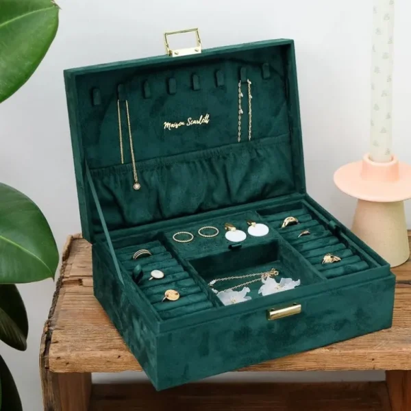 Maison Scarlett Les Accessoires | Les Bijoux<Boîte à Bijoux Louise Velours Vert,