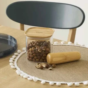 PEBBLY Boîtes Hermétiques<Boîte en verre couvercle bambou empilable,