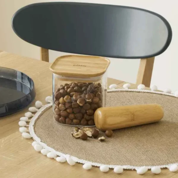 PEBBLY Boîtes Hermétiques<Boîte en verre couvercle bambou empilable,
