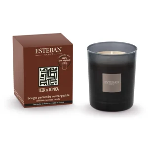 ESTEBAN Bougies Parfumées<Bougie parfumée Initiale 180g Teck & Tonka,