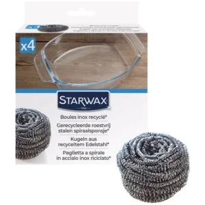 STARWAX Cuisine<4 Boules de Nettoyage Inox Recyclé,