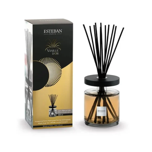 ESTEBAN Diffuseurs De Parfum D'Intérieur<Bouquet parfumé Ellipse 500 ml Vanille d'Or, Estéban