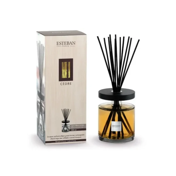ESTEBAN Diffuseurs De Parfum D'Intérieur<Bouquet parfumé Ellipse 500 ml Cèdre, Estéban