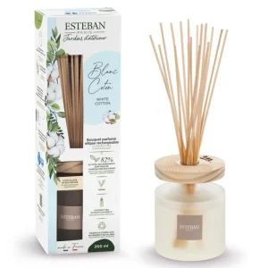 ESTEBAN Diffuseurs De Parfum D'Intérieur<Bouquet parfumé Ellipse Blanc coton 200ml,