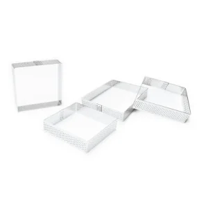 ScrapCooking Cercles À Gâteaux<4 Cercles à tarte individuels perforés 8 cm Carrés,