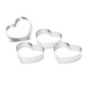 ScrapCooking Cercles À Gâteaux<4 Cercles à tarte individuels perforés Coeurs,
