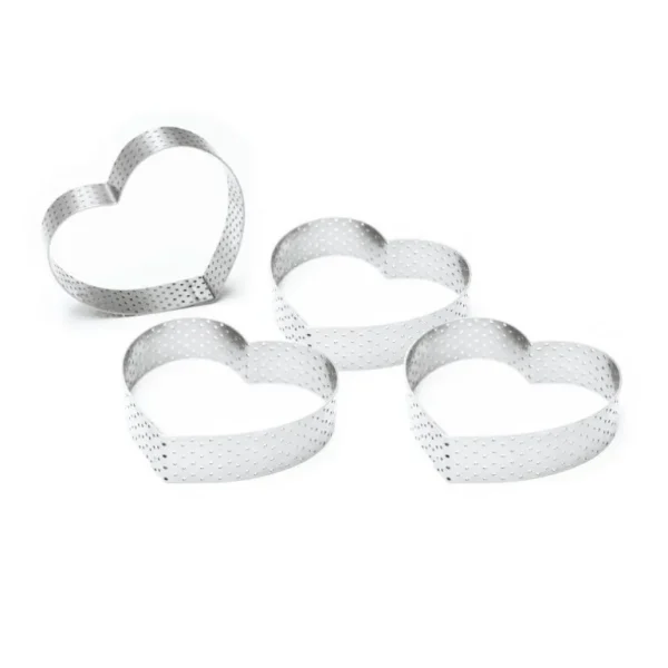 ScrapCooking Cercles À Gâteaux<4 Cercles à tarte individuels perforés Coeurs,