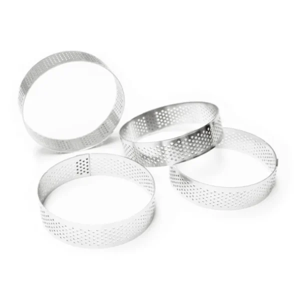 ScrapCooking Cercles À Gâteaux<4 Cercles à tarte individuels perforés 8 cm Ronds,