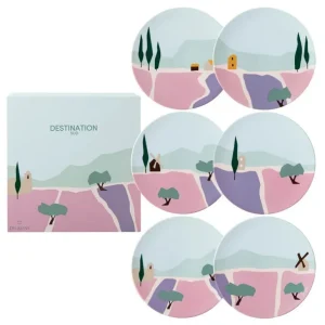 Degrenne Paris Les Assiettes Dessert<Coffret 6 assiettes à dessert Destination Sud,