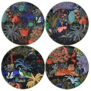 GIEN FRANCE Les Assiettes Dessert<Coffret 4 assiettes dessert Jardin du Palais, Faïencerie de Gien