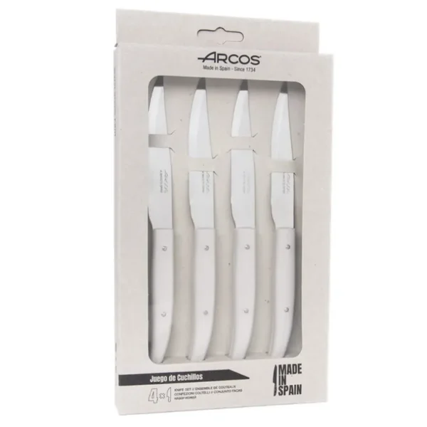 ARCOS Couteaux<Coffret 4 couteaux à Steak Microdenté Mesa Blanc,