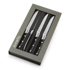 AMEFA Couteaux<Coffret 4 couteaux steak Achille Noir,