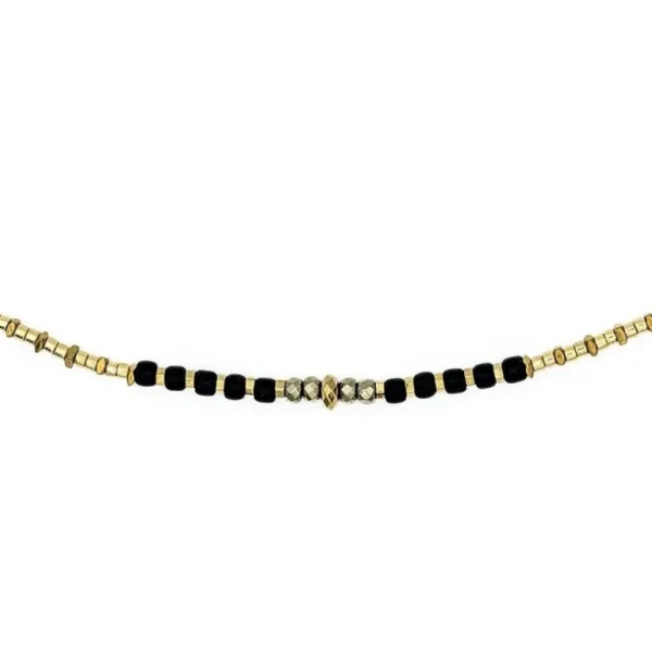 Têtes Blondes Les Bijoux<Collier et Bracelet 3 tours Andy Gold Noir,