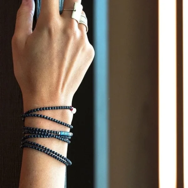 Têtes Blondes Les Bijoux<Collier et Bracelet 6 tours Nadège Bleu Navy,