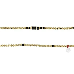 Têtes Blondes Les Bijoux<Collier et Bracelet 6 tours Santa Hématite Gold,