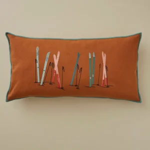Sylvie Thiriez Coussins Et Rideaux<Coussin brodé Passe-montagne Caramel,