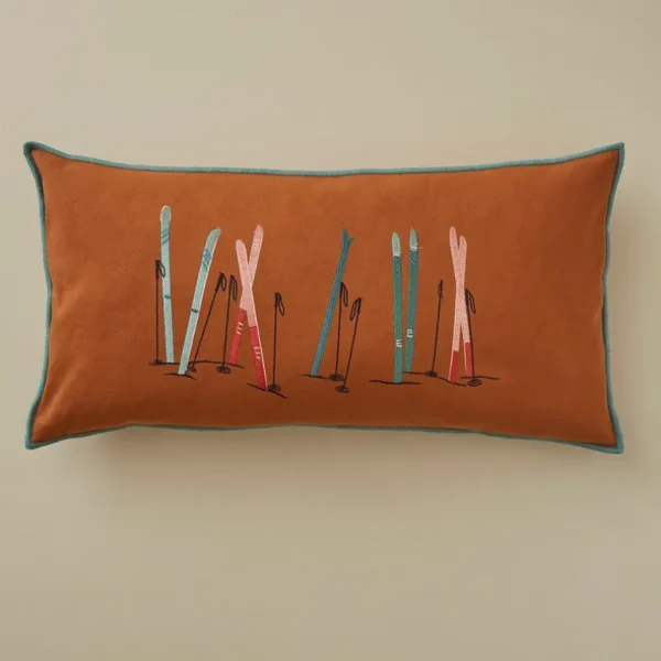 Sylvie Thiriez Coussins Et Rideaux<Coussin brodé Passe-montagne Caramel,