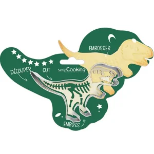 ScrapCooking Emporte-Pièce<Découpoir + embosseur bois Dinosaure,