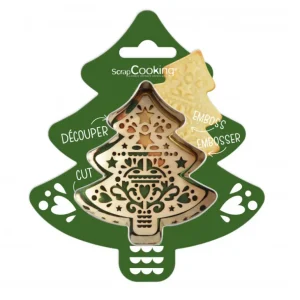 ScrapCooking Emporte-Pièce<Découpoir + embosseur bois Sapin,