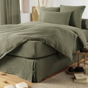 L'effet papillon Draps Plats Et Draps Housse<Drap housse Gaïa Romarin en gaze de coton,