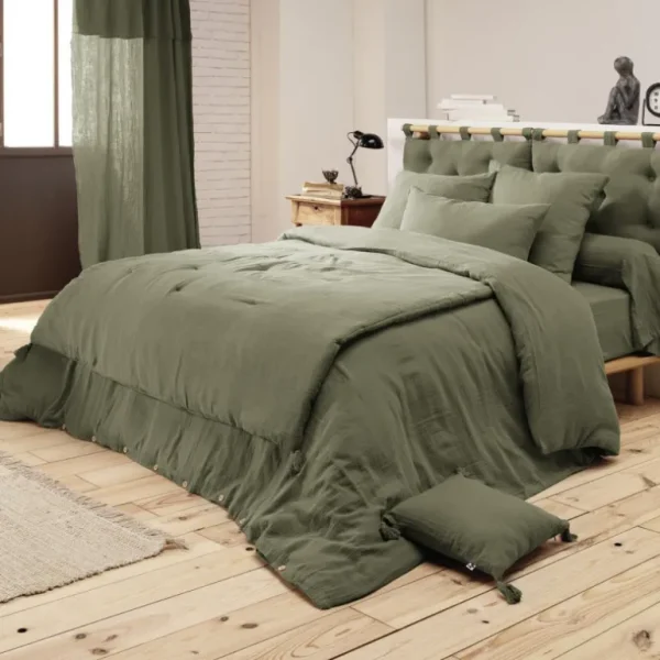 L'effet papillon Draps Plats Et Draps Housse<Drap housse Gaïa Romarin en gaze de coton,