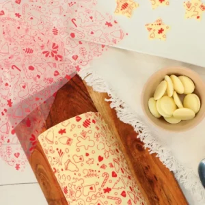 ScrapCooking Le Chocolat<2 feuilles transfert pour bûche motif Noël,