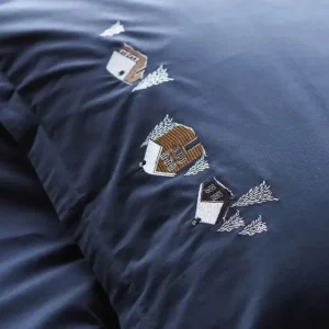 Sylvie Thiriez Housses De Couette, Parures<Housse de couette Percale Au Cœur de La Vallée Pierre Bleue,