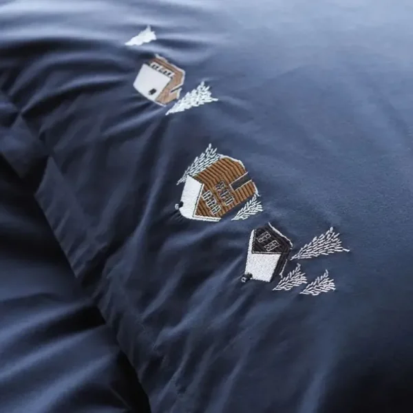 Sylvie Thiriez Housses De Couette, Parures<Housse de couette Percale Au Cœur de La Vallée Pierre Bleue,