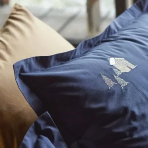 Sylvie Thiriez Housses De Couette, Parures<Housse de couette Percale Au Cœur de La Vallée Pierre Bleue,
