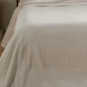 Linder Plaids Et Couvre-Lits<Jeté de lit Gaufré Ivoire,