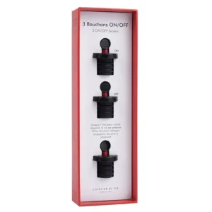 L'ATELIER DU VIN Ustensiles Pour Le Vin<Lot de 3 bouchons vin On/Off,