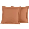 SENSEI Housses De Couette, Parures<Lot de 2 taies d'oreiller Soft Percale Brique,