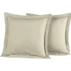 SENSEI Housses De Couette, Parures<Lot de 2 taies d'oreiller Soft Percale Ficelle,