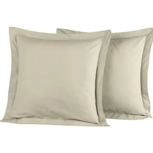 SENSEI Housses De Couette, Parures<Lot de 2 taies d'oreiller Soft Percale Ficelle,