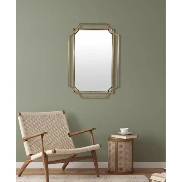 EMDE Miroirs Et Trumeaux<Miroir Art Déco métal doré 60 x 90 cm, Emdé