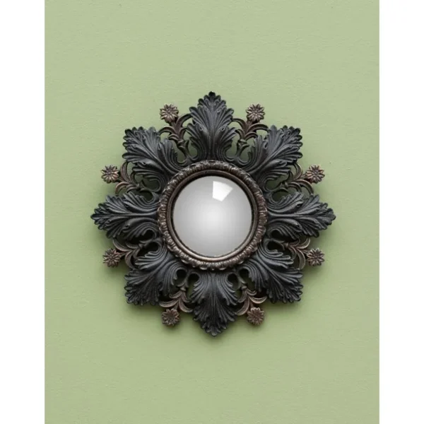 Chehoma Miroirs Et Trumeaux<Miroir convexe Feuilles Noires et Fleurs,