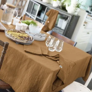 L'effet papillon Nappes<Nappe en Gaze de coton Gaïa Camel,