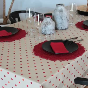 Sud Etoffe Nappes<Nappe enduite Lorette Carmin,