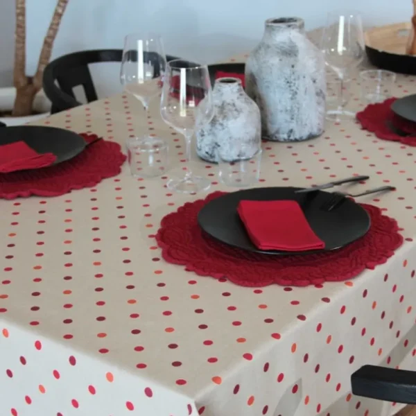 Sud Etoffe Nappes<Nappe enduite Lorette Carmin,