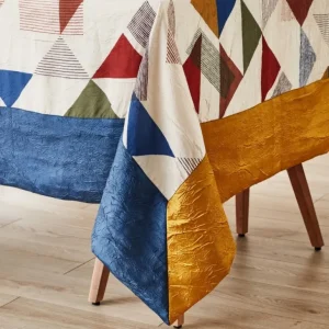 José Houel Nappes<Nappe Taffetas froissé Triade Ivoire,