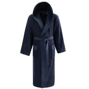 SENSEI Peignoirs<Peignoir à capuche uni Boxer Bleu Nuit,